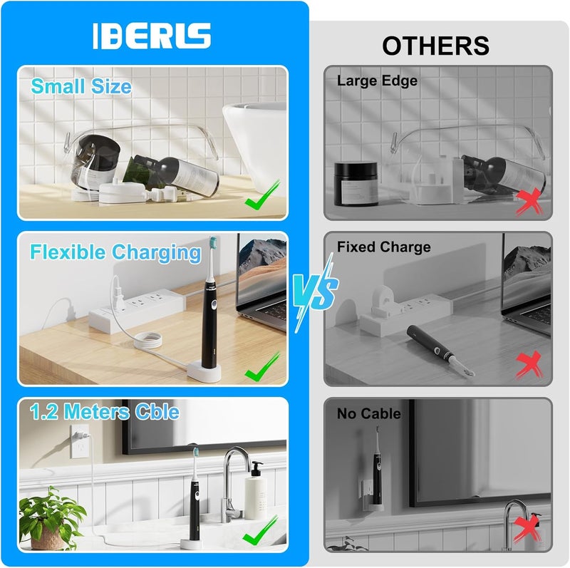 IBERLS Charger Base 4100 Compatible with Philips Sonicare Toothbrush Series HX3000 / HX6000 / HX8000 / HX9000, 5100, 5300, 6100, 6500, Waterproof Replacement Charger for Electric Toothbrush Power Cord - Image 5